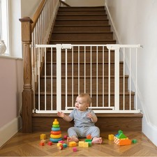29.5-46" Baby Gate for Stairs, Baby Safety Essentials, Auto Close Gate for Do...