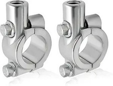 2PCS 8mm / 7/8" Aluminum Handlebar Mirror Mount Holder Cla Color: Silver, 10mm