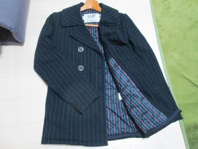 Schott TAKEO KIKUCHI 740N stripe Pea Coat Jacket Blouson Men Size 34 Black