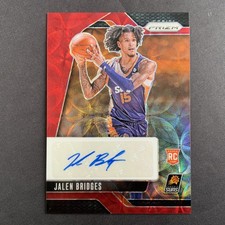 2024-25 Panini Prizm Rookie Signatures Jalen Bridges RC Red Choice Auto #RSI-JBS