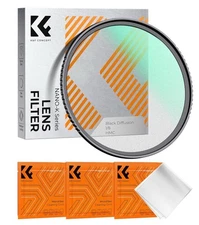 72mm Black Diffusion 1/8 Filter, Mist Dreamy Cinematic Effect Filter