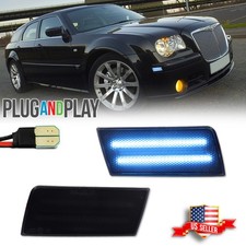 2x Smoked Ice Blue Led Front Side Marker Lights For 2005-2010 Chrysler 300 300c 2x Smoked Ice Blue Led Front Side Marker Lights For 2005-2010 Chrysler 300 300c