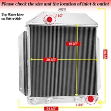 3 ROW Radiator For 49-53 Ford Anglia Country Squire Prefect / Chevy Engine 3.5L