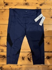 Shape Active Wear Women  s Marathon Capri Leggings Size 3X Navy NWT