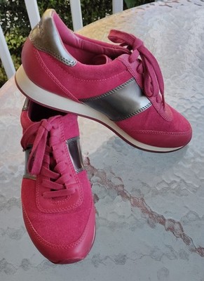 Coach Pink Raylen Suede and Leather Sneaker AO1574 Size US 8.5 B