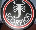 Scorpion advertising sign. Nice outstanding black red & white color 24" diameter — photo 3