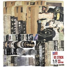 Vintage Aesthetic Scrapbook Supplies Kit with Scrapbook Paper, Stickers Dark4