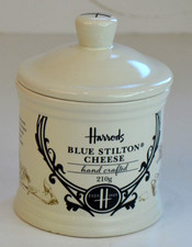 Harrods Blue Stilton Ceramic Pot With Lid Storage Jar 210G