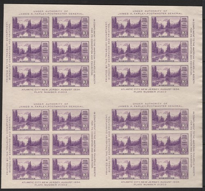 #ad #ad 770 Farley Special Printing Souvenir Sheet Block 24 4 panes Mint NGAI $96.00