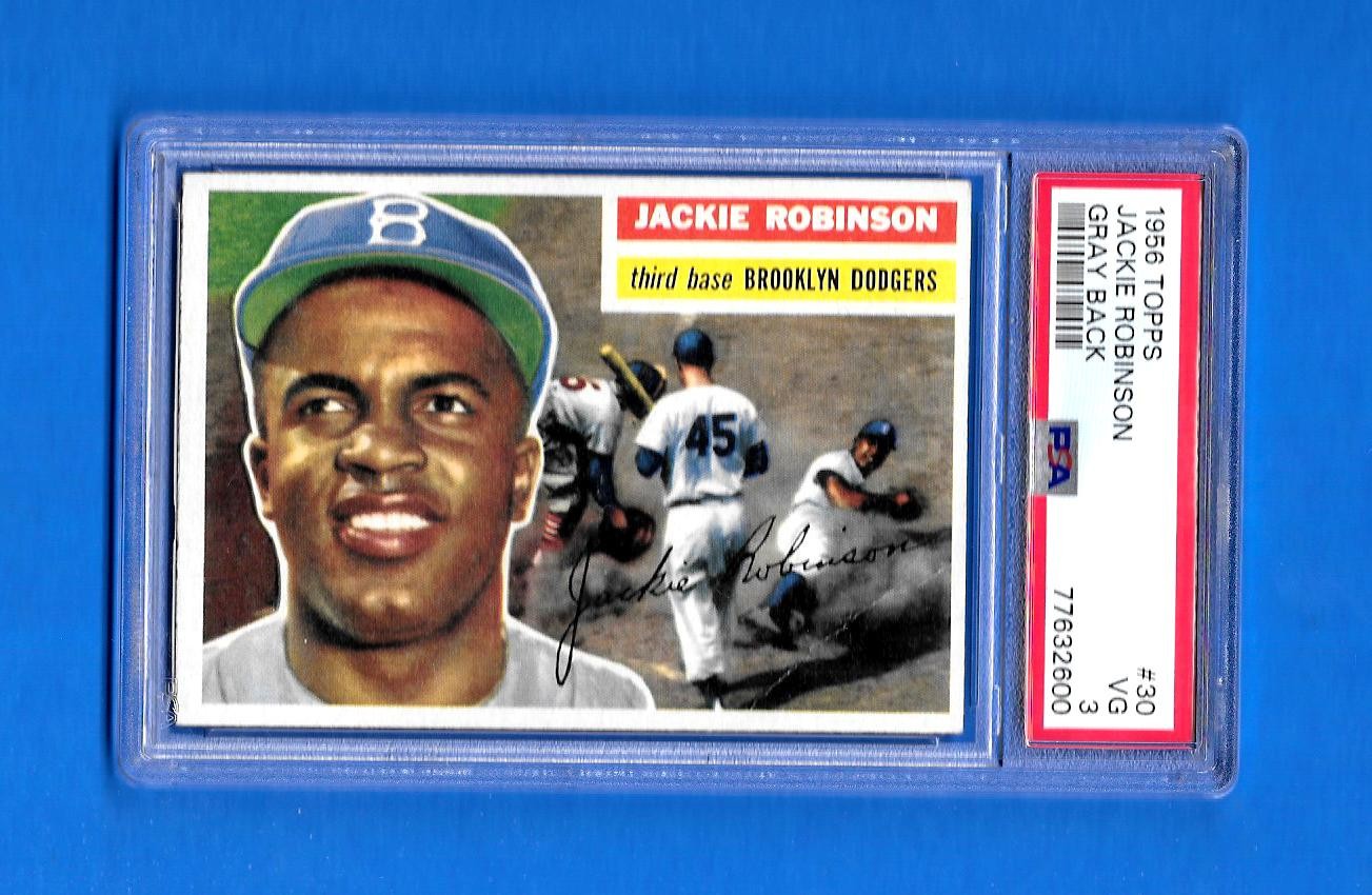 1956 TOPPS #30 JACKIE ROBINSON - PSA 3 - CRISPIEST PSA 3 ON EBAY YOU CAN FIND!!! view 1
