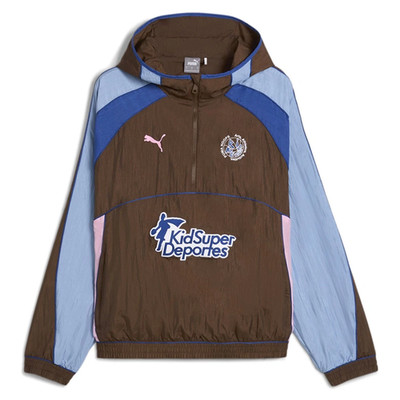 Puma Hoops x Kid Super Studios Half Zip Track Jacket Nylon Brown Men's 627854-01