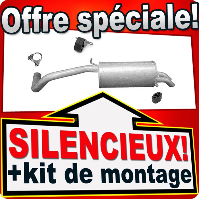 Silencieux arrière pour VW Fox 1.4 TD 70 CH échappement terminal diesel