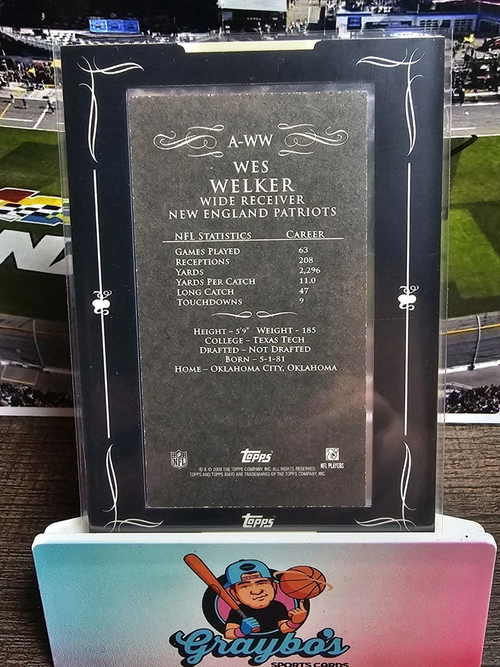 Wes Welker 2008 Mayo Cut Plug Signatures Auto - Image 2 of 2