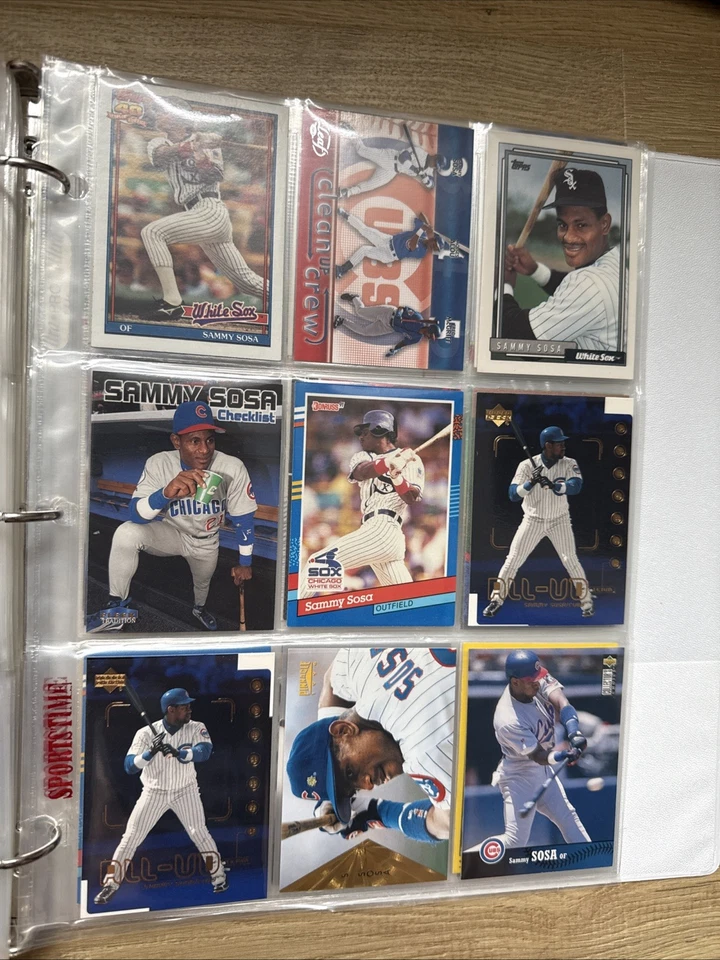 ¡Lote de tarjetas de béisbol Sammy Sosa! White Sox Cubs! ¡Insertos! CD! Cromo! Carpeta! Metal Foto 4 de 4