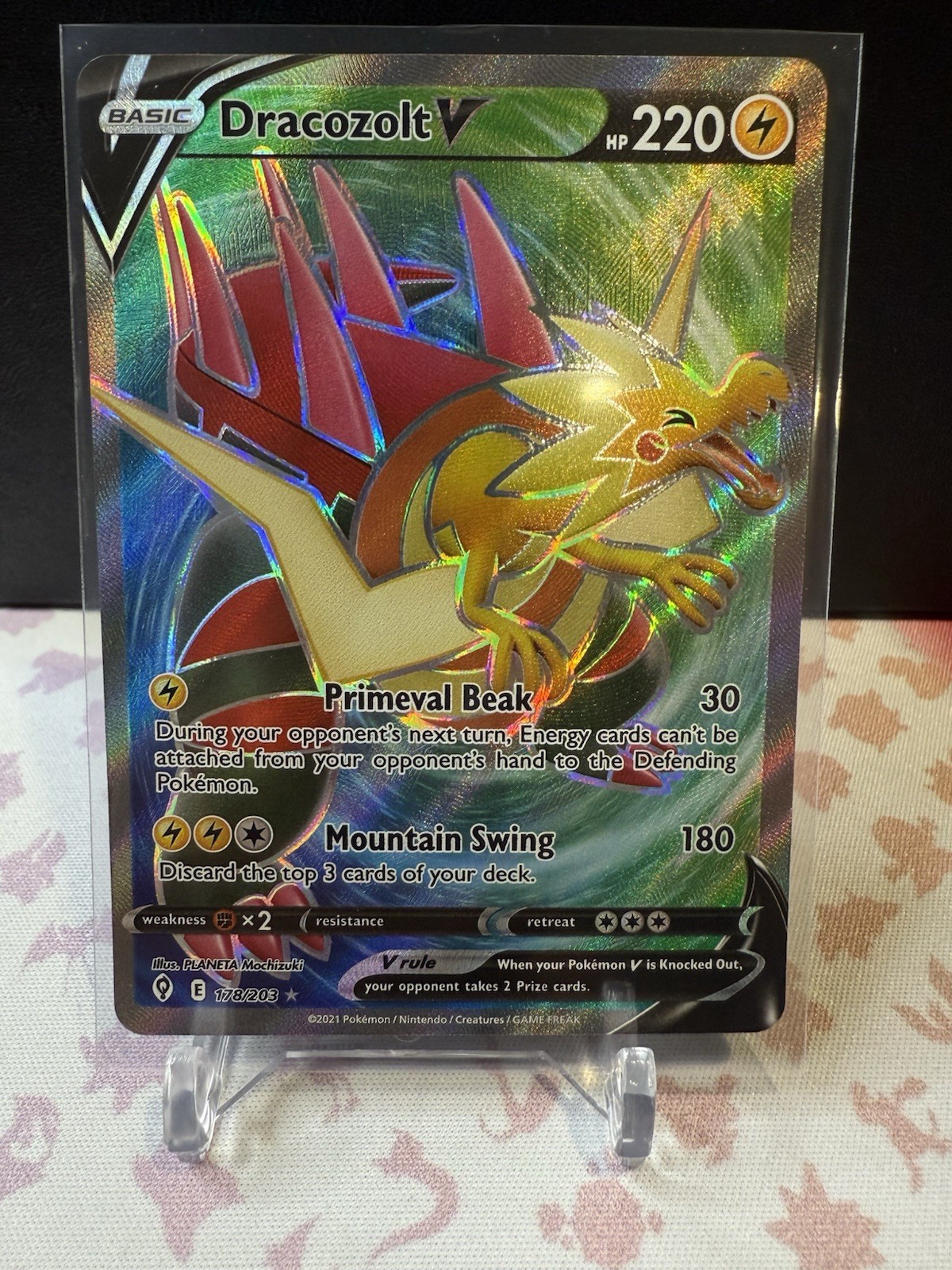 Dracozolt V 2021 Skies Full Art Ultra Rare Holo Pokemon Card 178/203 (NM)