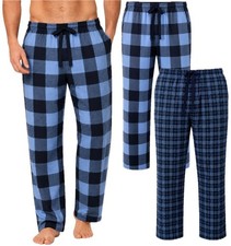 Men’s Check Lounge Pants Pyjama Bottoms Soft Cotton Sleepwear Trousers New  S-XL