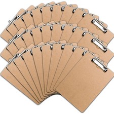 Clipboards Set of 30 Hardboard Clipboard Low Profile Clip A4 Letter Size Clas...