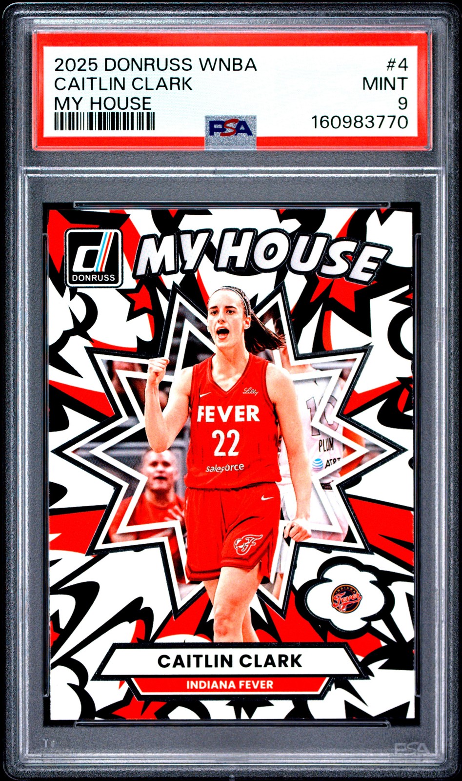 2025 PANINI DONRUSS WNBA MY HOUSE #4 CAITLIN CLARK PSA 9
