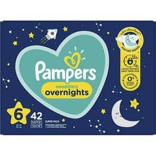 Pampers Swaddlers Overnights Diapers Size  6 35  lb , 42 Count   Brand New