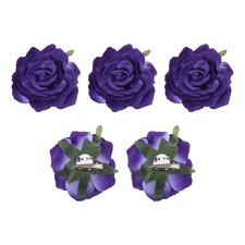 5Pcs Rose Flower Hair Clips 4 Inch Flower Hair Pins Flower Brooch Purple
