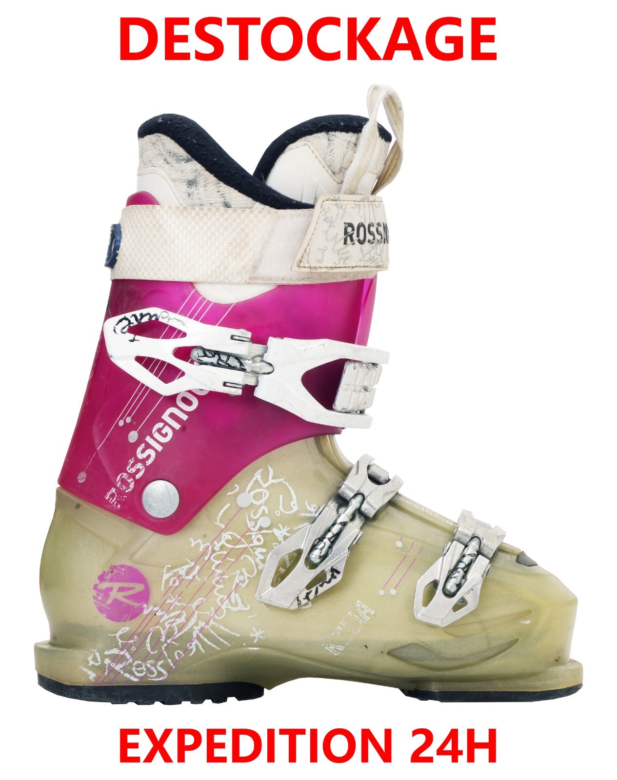 Scarpe Da Sci Da Pista Donna Occasione ROSSIGNOL KELIA Rosa Taglia 39,5