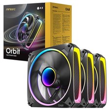 Image of Antec Orbit 120 ARGB 120mm PWM Fan Triple Pack aRGB Lighting Anti-Vibration Pads