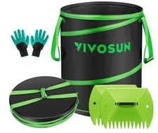 47-Gallon Collapsible Garden Bags, Yard Waste Bin with Hard-Shell Bottom x 2