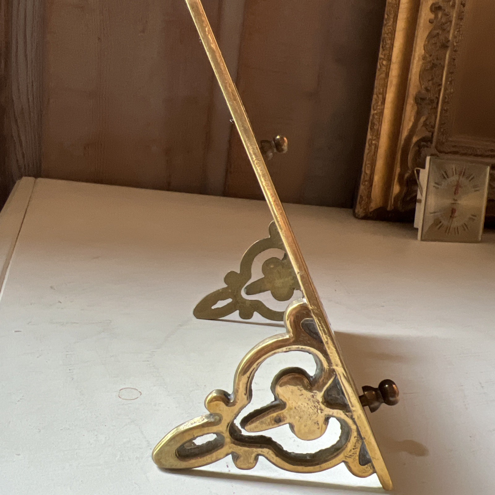 Vintage Brass Perpetual Calendar Sun Face Zodiac Rare Complete 2 Pins Desk