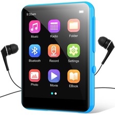 64GB 2.4" Full Touch Screen MP3 Player with Bluetooth 5.3, Portable HiFi Soun...