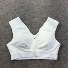 Tommie Copper Sports Bra Womens XL White Zip Front Copper Znergy Support Active