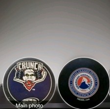 SYRACUSE CRUNCH AHL OFFICIAL 🏒 PUCK VINTAGE VEGUM MFG. Made In SLOVAKIA