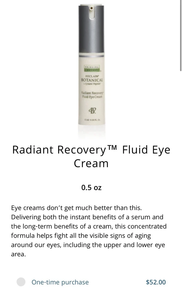 Principal Secret $52 Reclaim Botanical Radiant Recovery Fluid Eye Cream SEALED - Image 3 of 3