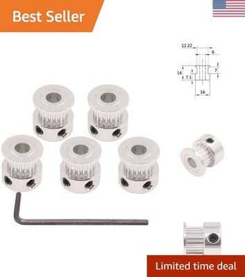 GT2 Pulley 20 Teeth 6mm bore 6mm Width 20T Timing Belt Pulley Wheel Aluminum ...