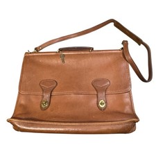 Jack Georges Leather Briefcase Bag Brown Top Handle Shoulder Laptop 16x11x5