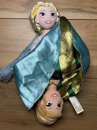 Disney Parks Frozen Anna Elsa Reversible Plush Doll Flip Toy Princess 15”