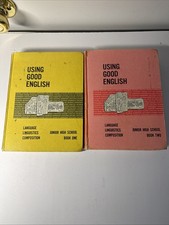 usando buon inglese, scuola media, 1967, vintage, libri 1 e 2