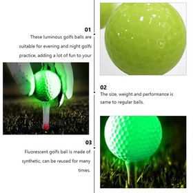  Juego de 3 pelotas de golf luminosas bola fluorescente pelotas de golf nocturno