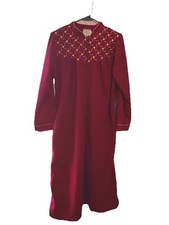 Vintage Beverly West Elegant Red  Gold Zip Lounge Robe/Nightgown Large