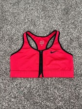 Nike Pro Front Zip Sports Bra in Red/Black