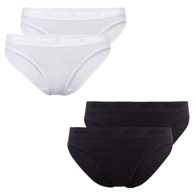 Skiny Women's Rio Slip, 2 Pack - Underwear, Cotton, Logo Waistband