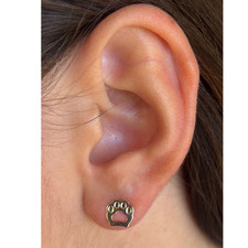 Pet Paw Stud Earrings 18K Gold Plated Hypoallergenic Nickel Free