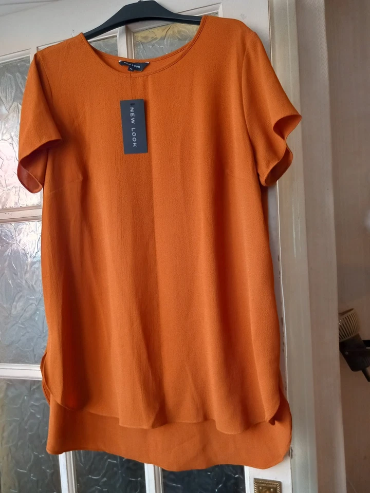New Look Women's size 16 caramel brown longline top with cap sleeves Bnwt ... - Image 1 of 4