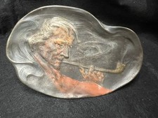 Vintage Bradley & Hubbard Man Smoking Long Pipe - Cast Iron, Bradley & Hubbard