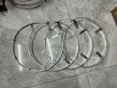 4PCS 17.5'' Aluminum Metal Rings with L brackets for 1-3Rows wheel rim lights