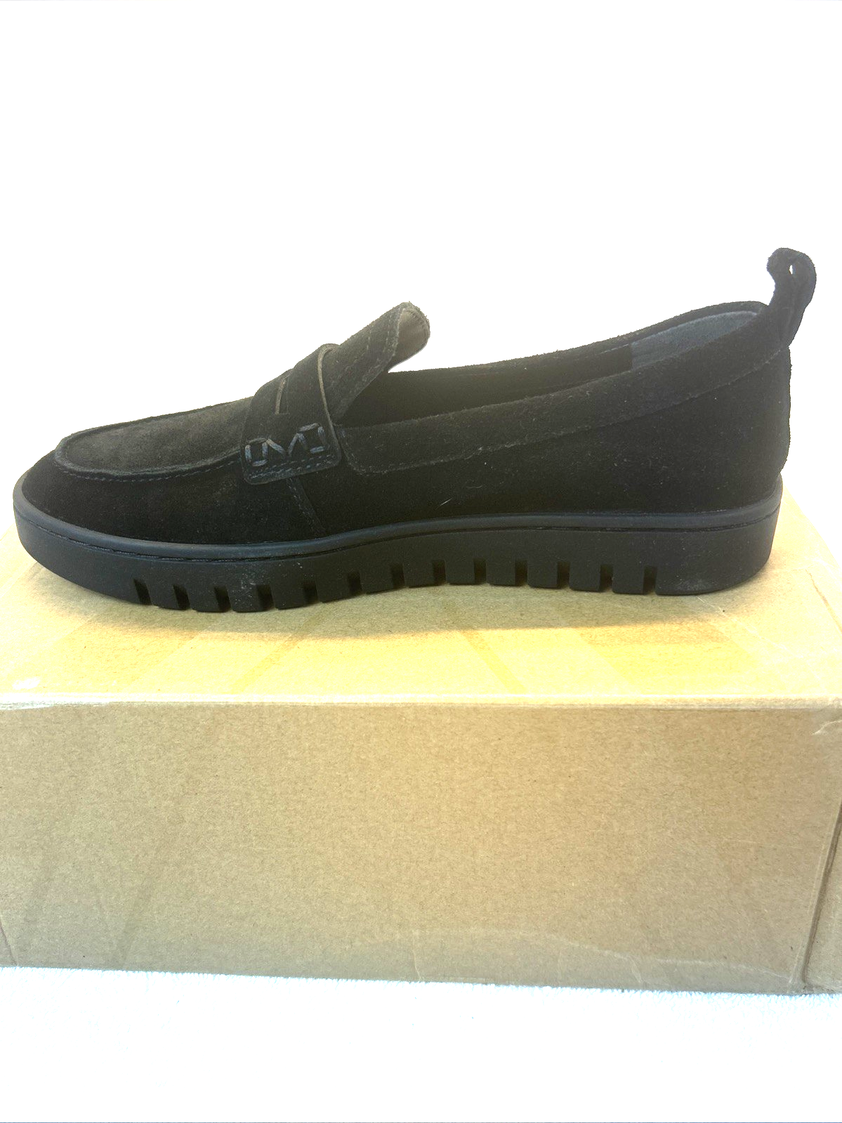 Vionic Uptown Black Suede/Blk Sole Slip On Loafers Flats Women Size 7 New in Box