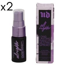 Urban Decay All Nighter Waterproof Makeup Setting Spray Travel LOT OF 2 .5 FL OZ
