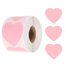 500pcs Pink Heart Stickers 2 Inch Self-Adhesive Stickers Label