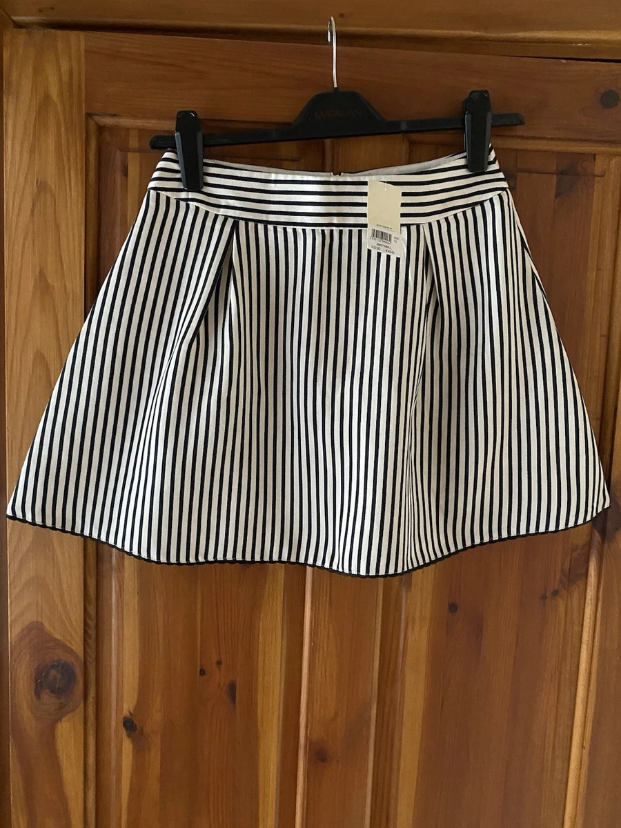 Miss Selfridge rib stripe maxi skirt in black and white - part of a set