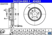 2X Bremsscheibe ATE 24.0124-0263.1 2 Bremsscheiben Vorderachse Vorne