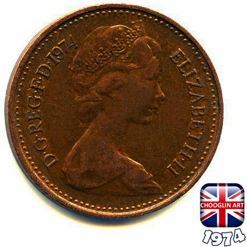 A BRITISH 1974 ELIZABETH II HALF PENNY ½p coin, 51 Years Old! - Picture 2 of 2